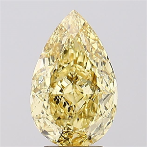 Picture of Lab Created Diamond 4.52 Carats, Pear with  Cut, Fancy Intense Yellow Color, VS2 Clarity and Certified by IGI