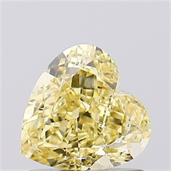 Picture of Lab Created Diamond 1.01 Carats, Heart with  Cut, Fancy Intense Yellow Color, VS1 Clarity and Certified by IGI