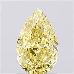 Picture of Lab Created Diamond 1.01 Carats, Pear with  Cut, Fancy Vivid Yellow Color, VS1 Clarity and Certified by IGI