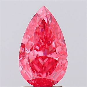 Picture of Lab Created Diamond 2.25 Carats, Pear with  Cut, Fancy Vivid Pink Color, VS2 Clarity and Certified by IGI
