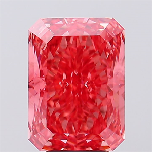 Picture of Lab Created Diamond 5.66 Carats, Radiant with  Cut, Fancy Vivid Pink Color, VS2 Clarity and Certified by IGI