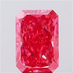 Picture of Lab Created Diamond 5.00 Carats, Radiant with  Cut, Fancy Vivid Pink Color, VS1 Clarity and Certified by IGI