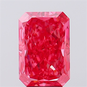 Picture of Lab Created Diamond 5.00 Carats, Radiant with  Cut, Fancy Vivid Pink Color, VS1 Clarity and Certified by IGI