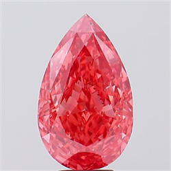 Picture of Lab Created Diamond 6.53 Carats, Pear with  Cut, Fancy Vivid Pink Color, VS2 Clarity and Certified by IGI