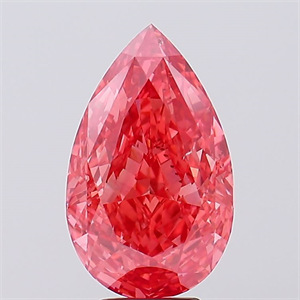Picture of Lab Created Diamond 6.53 Carats, Pear with  Cut, Fancy Vivid Pink Color, VS2 Clarity and Certified by IGI