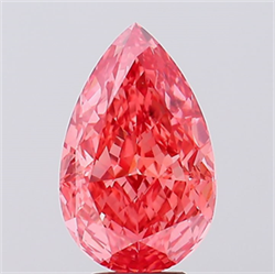 Picture of Lab Created Diamond 6.13 Carats, Pear with  Cut, Fancy Vivid Pink Color, VS2 Clarity and Certified by IGI