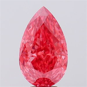 Picture of Lab Created Diamond 7.12 Carats, Pear with  Cut, Fancy Vivid Pink Color, VS2 Clarity and Certified by IGI