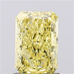 Picture of Lab Created Diamond 1.11 Carats, Radiant with  Cut, Fancy Intense Yellow Color, VS1 Clarity and Certified by IGI