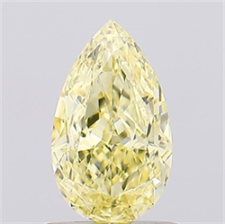 Picture of Lab Created Diamond 1.05 Carats, Pear with  Cut, Fancy Intense Yellow Color, VVS2 Clarity and Certified by IGI