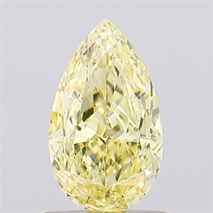 Picture of Lab Created Diamond 1.05 Carats, Pear with  Cut, Fancy Intense Yellow Color, VVS2 Clarity and Certified by IGI