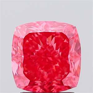 Picture of Lab Created Diamond 2.08 Carats, SQUARE CUSHION with  Cut, Fancy Vivid Pink Color, VS1 Clarity and Certified by IGI