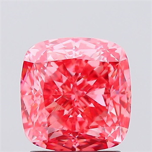 Picture of Lab Created Diamond 1.85 Carats, SQUARE CUSHION with  Cut, Fancy Vivid Pink Color, VS2 Clarity and Certified by IGI