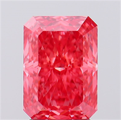 Picture of Lab Created Diamond 2.40 Carats, Radiant with  Cut, Fancy Vivid Pink Color, VS1 Clarity and Certified by IGI