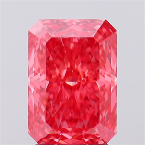 Picture of Lab Created Diamond 2.40 Carats, Radiant with  Cut, Fancy Vivid Pink Color, VS1 Clarity and Certified by IGI