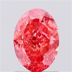 Picture of Lab Created Diamond 1.07 Carats, Oval with  Cut, Fancy Vivid Pink Color, VS1 Clarity and Certified by IGI