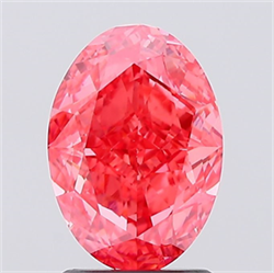 Picture of Lab Created Diamond 2.07 Carats, Oval with  Cut, Fancy Vivid Pink Color, VVS2 Clarity and Certified by IGI