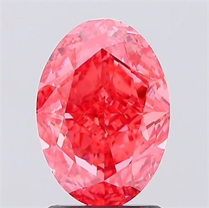 Picture of Lab Created Diamond 2.07 Carats, Oval with  Cut, Fancy Vivid Pink Color, VVS2 Clarity and Certified by IGI