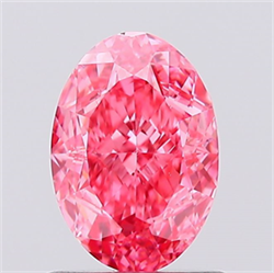 Picture of Lab Created Diamond 1.02 Carats, Oval with  Cut, Fancy Vivid Pink Color, VS1 Clarity and Certified by IGI