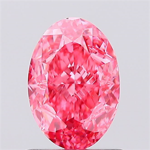 Picture of Lab Created Diamond 1.02 Carats, Oval with  Cut, Fancy Vivid Pink Color, VS1 Clarity and Certified by IGI