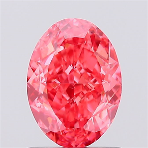 Picture of Lab Created Diamond 1.08 Carats, Oval with  Cut, Fancy Vivid Pink Color, VS1 Clarity and Certified by IGI