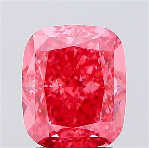 Picture of Lab Created Diamond 2.55 Carats, Cushion with  Cut, Fancy Vivid Pink Color, VS1 Clarity and Certified by IGI