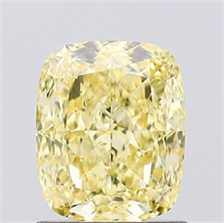 Picture of Lab Created Diamond 1.24 Carats, Cushion with  Cut, Fancy Intense Yellow Color, VS2 Clarity and Certified by IGI