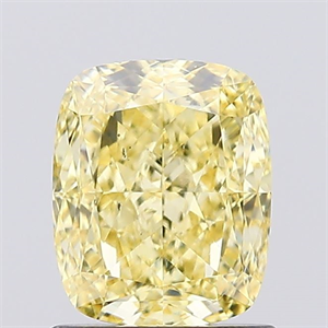 Picture of Lab Created Diamond 1.24 Carats, Cushion with  Cut, Fancy Intense Yellow Color, VS2 Clarity and Certified by IGI