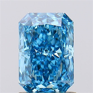 Picture of Lab Created Diamond 1.16 Carats, Radiant with  Cut, Fancy Vivid Blue Color, VVS2 Clarity and Certified by IGI