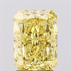 Picture of Lab Created Diamond 2.22 Carats, Radiant with  Cut, Fancy Vivid Yellow Color, VS1 Clarity and Certified by IGI