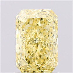 Picture of Lab Created Diamond 1.08 Carats, Radiant with  Cut, Fancy Intense Yellow Color, VS1 Clarity and Certified by IGI