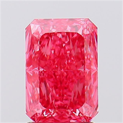 Picture of Lab Created Diamond 1.64 Carats, Radiant with  Cut, Fancy Vivid Pink Color, VS1 Clarity and Certified by IGI