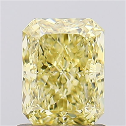Picture of Lab Created Diamond 1.05 Carats, Radiant with  Cut, Fancy Intense Yellow Color, VS1 Clarity and Certified by IGI