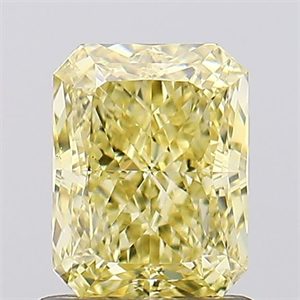 Picture of Lab Created Diamond 1.05 Carats, Radiant with  Cut, Fancy Intense Yellow Color, VS1 Clarity and Certified by IGI