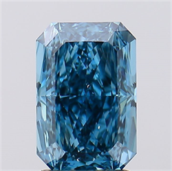 Picture of Lab Created Diamond 2.00 Carats, Radiant with  Cut, Fancy Vivid Blue Color, VS1 Clarity and Certified by IGI