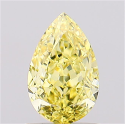 Picture of Lab Created Diamond 1.06 Carats, Pear with  Cut, Fancy Vivid Yellow Color, VS1 Clarity and Certified by IGI
