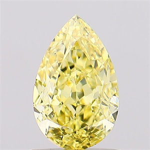 Picture of Lab Created Diamond 1.06 Carats, Pear with  Cut, Fancy Vivid Yellow Color, VS1 Clarity and Certified by IGI