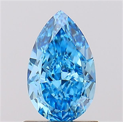 Picture of Lab Created Diamond 1.13 Carats, Pear with  Cut, Fancy Vivid Blue Color, VVS2 Clarity and Certified by IGI