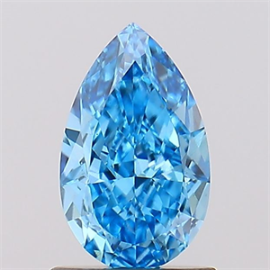 Picture of Lab Created Diamond 1.13 Carats, Pear with  Cut, Fancy Vivid Blue Color, VVS2 Clarity and Certified by IGI