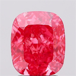 Picture of Lab Created Diamond 3.01 Carats, Cushion with  Cut, Fancy Vivid Pink Color, VS2 Clarity and Certified by IGI