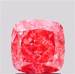 Picture of Lab Created Diamond 1.61 Carats, SQUARE CUSHION with  Cut, Fancy Vivid Pink Color, VVS2 Clarity and Certified by IGI