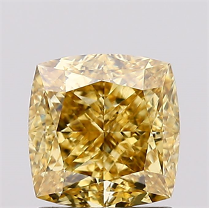 Picture of Lab Created Diamond 1.61 Carats, SQUARE CUSHION with  Cut, Fancy Intense Yellow Color, VS2 Clarity and Certified by IGI