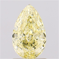 Picture of Lab Created Diamond 1.15 Carats, Pear with  Cut, Fancy Intense Yellow Color, VS1 Clarity and Certified by IGI