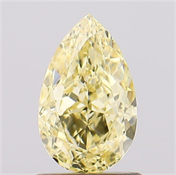 Picture of Lab Created Diamond 1.16 Carats, Pear with  Cut, Fancy Intense Yellow Color, VS1 Clarity and Certified by IGI