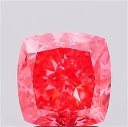 Picture of Lab Created Diamond 2.89 Carats, SQUARE CUSHION with  Cut, Fancy Vivid Pink Color, VS1 Clarity and Certified by IGI