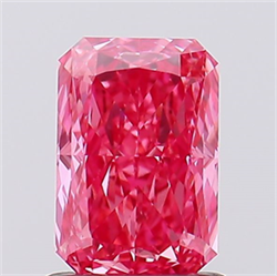 Picture of Lab Created Diamond 1.08 Carats, Radiant with  Cut, Fancy Vivid Pink Color, VS1 Clarity and Certified by IGI