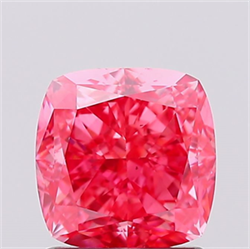 Picture of Lab Created Diamond 1.43 Carats, SQUARE CUSHION with  Cut, Fancy Vivid Pink Color, VS1 Clarity and Certified by IGI