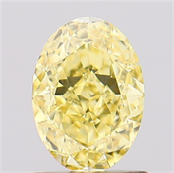 Picture of Lab Created Diamond 1.07 Carats, Oval with  Cut, Fancy Vivid Yellow Color, VVS2 Clarity and Certified by IGI