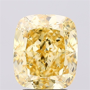 Picture of Lab Created Diamond 3.51 Carats, Cushion with  Cut, Fancy Intense Yellow Color, VS1 Clarity and Certified by IGI