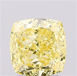 Picture of Lab Created Diamond 2.15 Carats, SQUARE CUSHION with  Cut, Fancy Vivid Yellow Color, VS1 Clarity and Certified by IGI