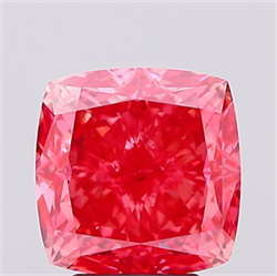 Picture of Lab Created Diamond 4.07 Carats, SQUARE CUSHION with  Cut, Fancy Vivid Pink Color, VS1 Clarity and Certified by IGI